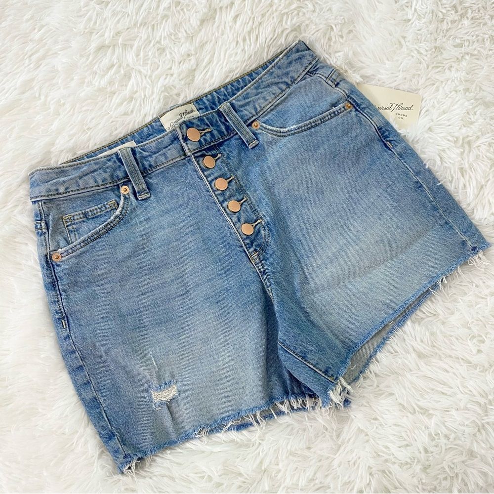 Vintage Midi Light Blue Denim Shorts